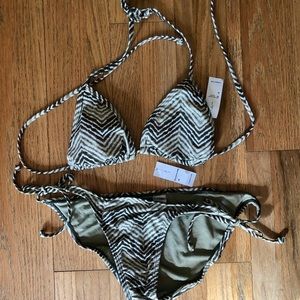NWT- Olive Green String Bikini